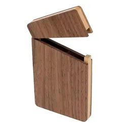 Wooden Business Card Case Portable Solid Wood Pocket Men Women Casual Business Card Holder Case Organizer