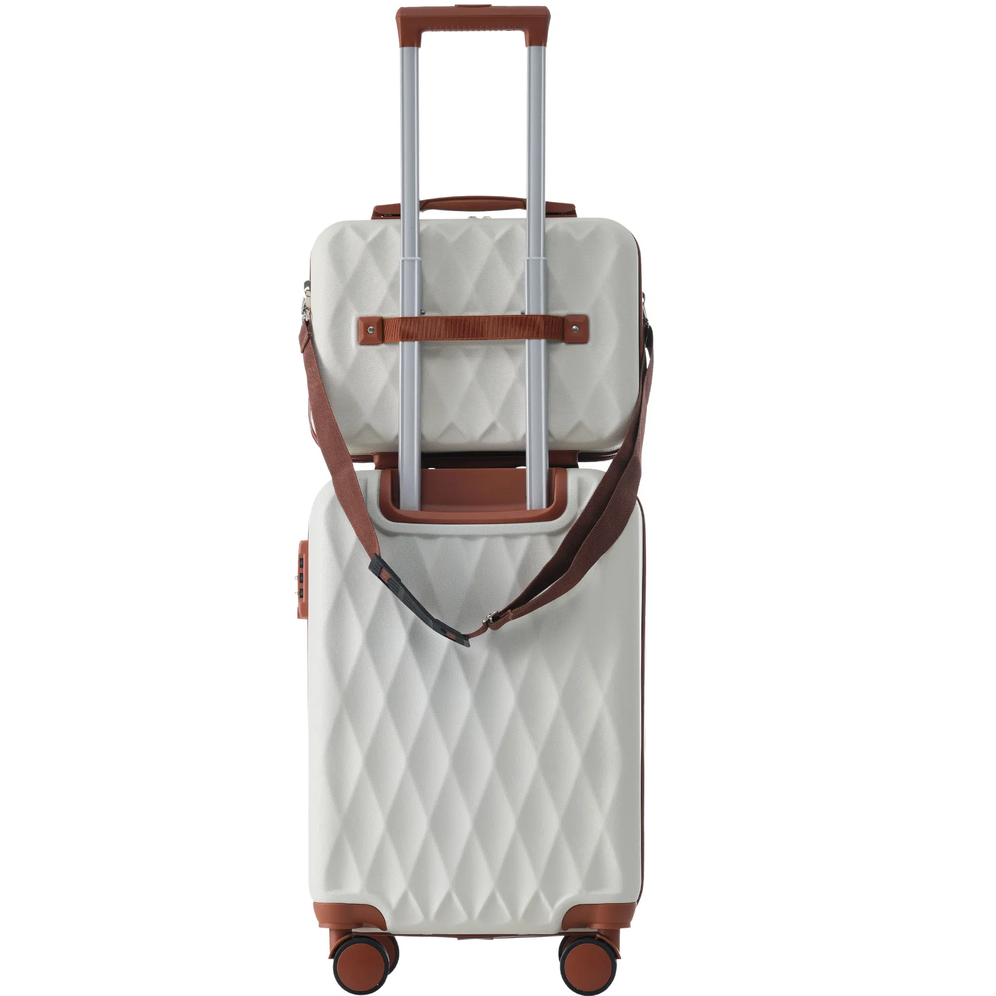 Hardshell Suitcase Luggage with cosmetic bag, suitcase hand luggage 4 Rolls ABS Material TSA Custom Lock S36 *