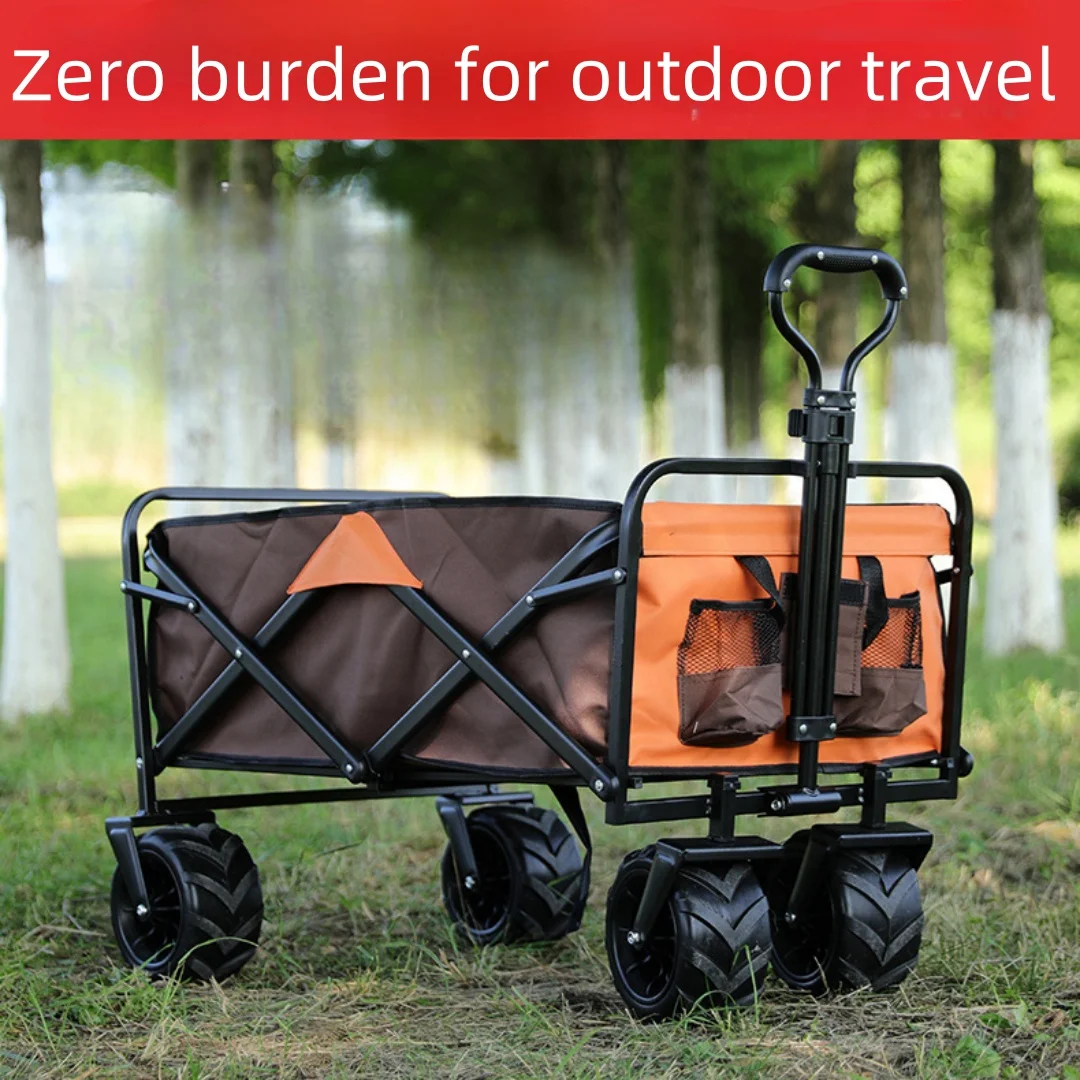 Outdoor Camping Vehicle Folding Camping Trailer Camping Handcart Lightweight Folding Simple Trolley