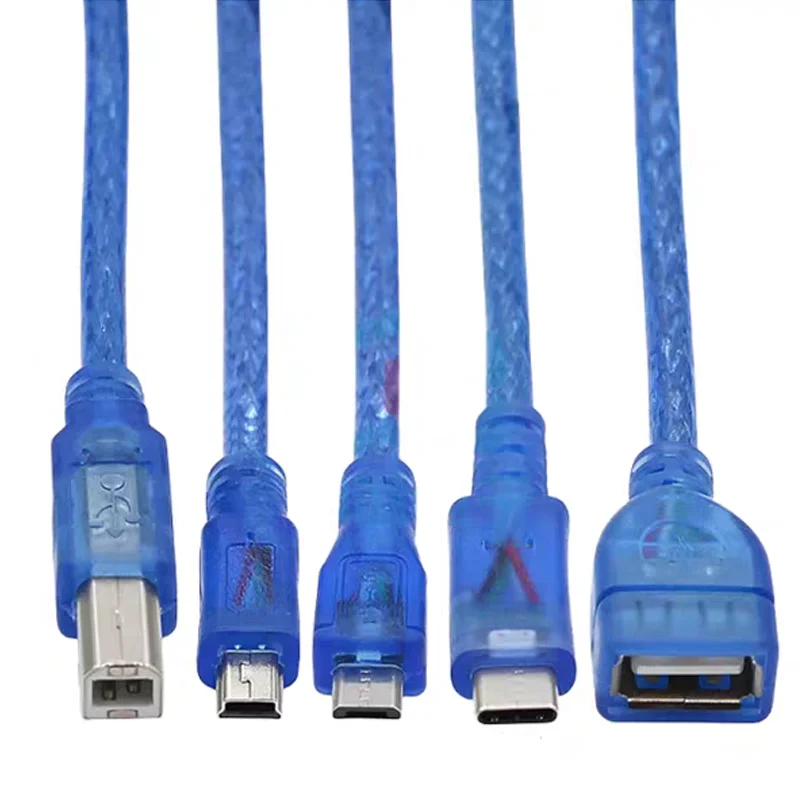 30cm USB Cable For Uno r3 For Nano/MEGA 2560/Leonardo/Pro micro/DUE Blue Quality A type USB/Mini USB/Micro USB 0.3m for Arduino