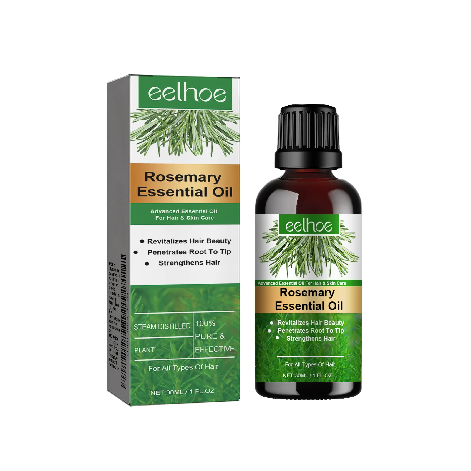 Rosemary Hair Essential Oil Anti Hair Loss Anti Frizz Baldness Strengthening Scalp Moisturizing Stimulate Dense Hair Growth Oil