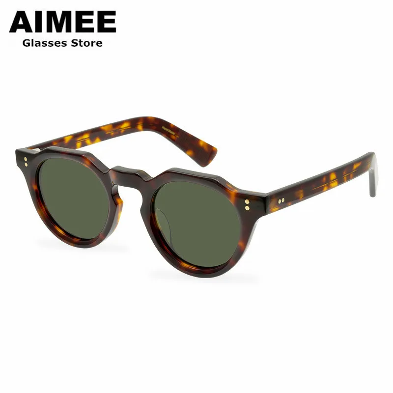 New Brand Designer Vintage Polarized Sun Glasses Men Green Acetate Drving Sunglasses Women Optical Eyeglasses Frames Myopia Lens