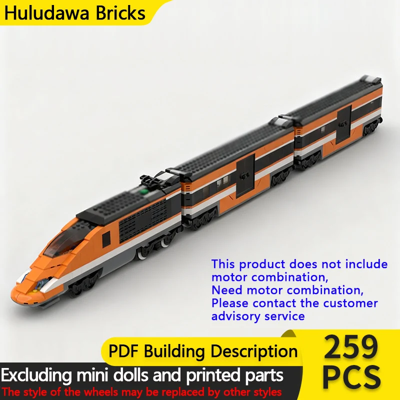 

City Car Model MOC Building Bricks Classic Orange Passenger Train Modular Technology Children Holiday Gifts Assemble Toys Suit