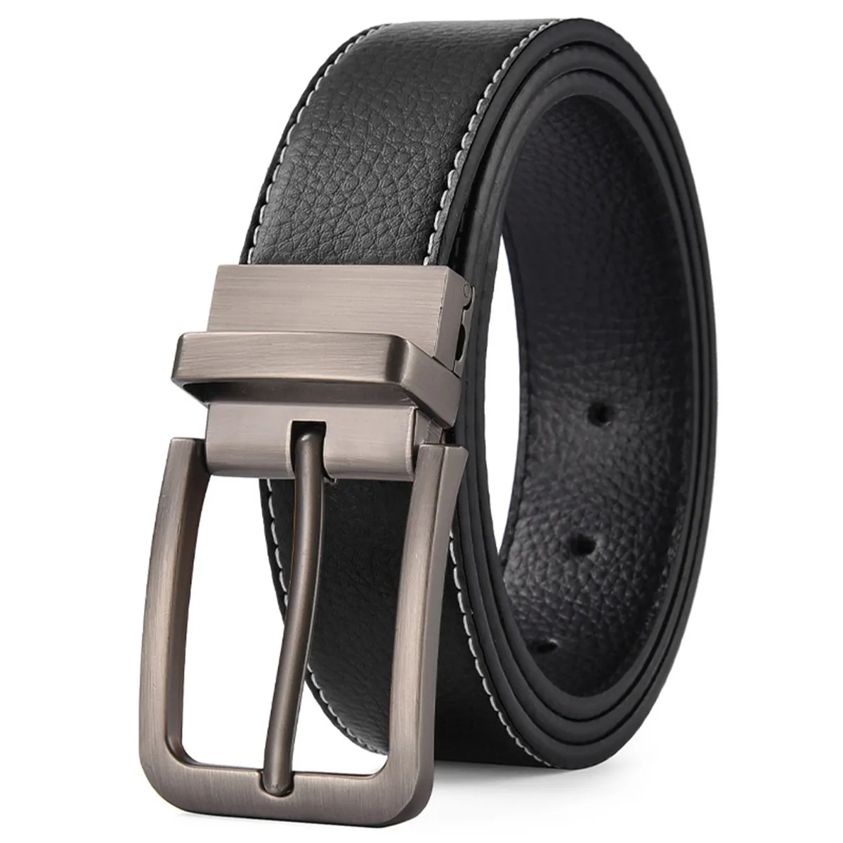 عكسها دبوس مشبك أحزمة رجالية بو الجلود حزام الذكور للرجل جودة عالية مصمم موضة الجينز حزام الخصر الأعمال الفاخرة
