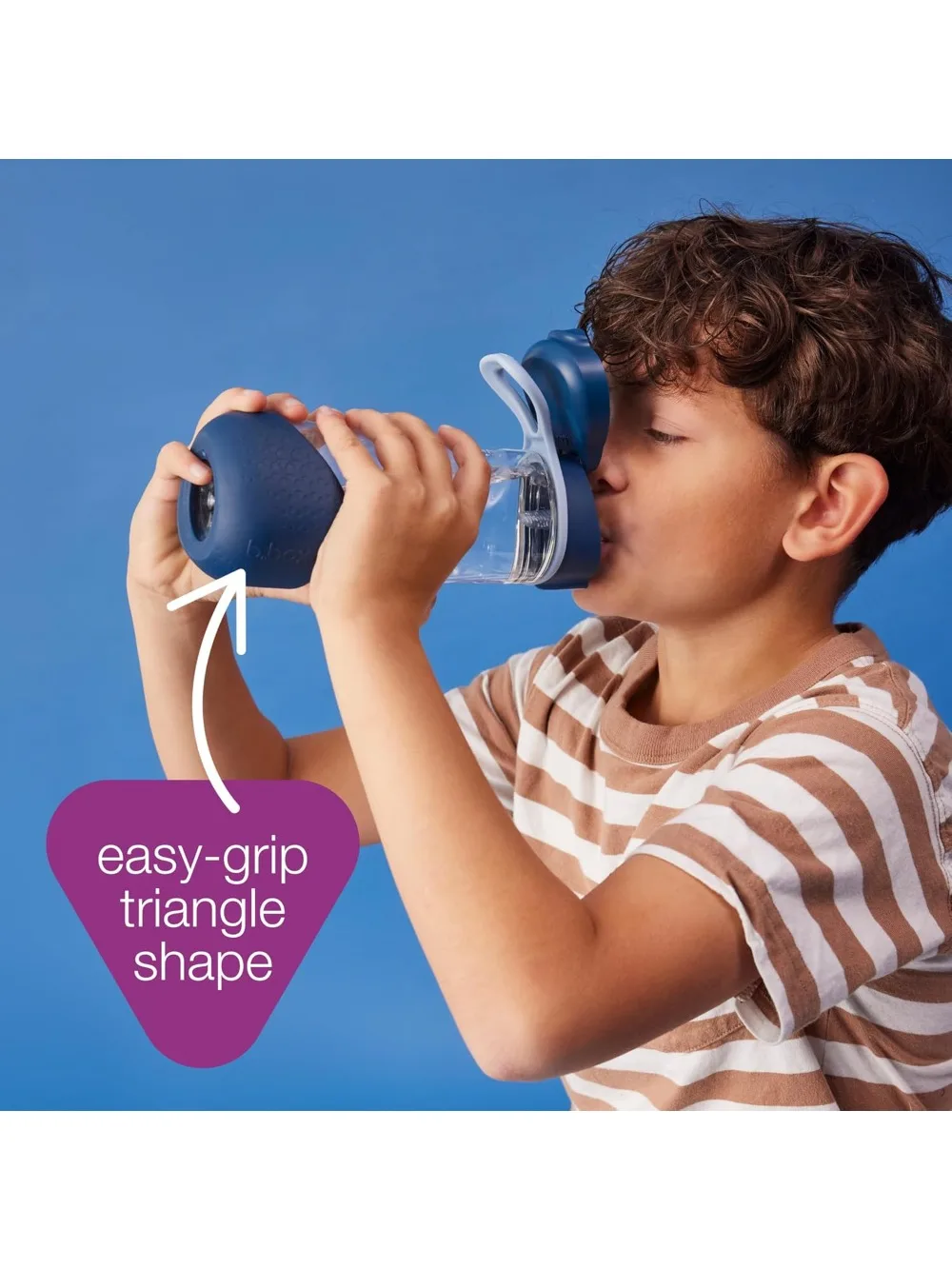 زجاجة مياه للأطفال سعة 15 أونصة - مقاومة للتسرب، ومضادة للانسكاب، وتصميم مثلث سهل الإمساك، وخالية من مادة BPA