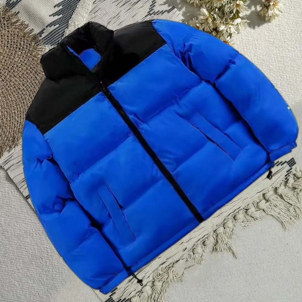 Men Down Jacket Quilted Lining Jacket Men's Cotton Quilted Windproof Coat with Stand Collar Pockets Stylish Long for Outdoor