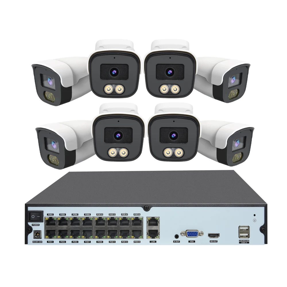 مسجل فيديو رقمي عالي الدقة 16CH NVR Kit 4K POE Network مع ضغط H.264 ورؤية ليلية #1