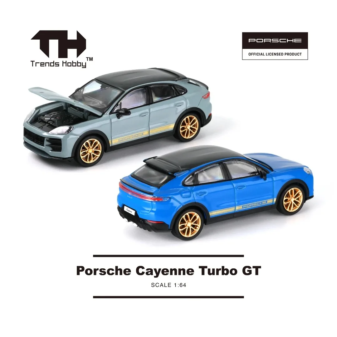 Trends Hobby 1/64 Porsche Cayenne Turbo GT Vehicle Miniature Model Alloy Toy Car Free Wheels Diecast Metal Collection Gift Kid