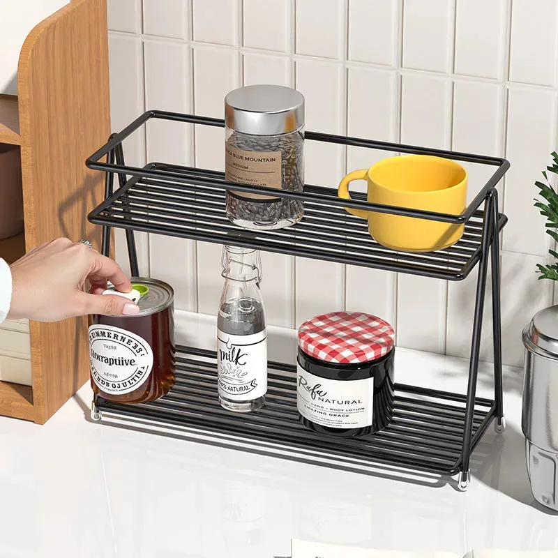 

Double-Layer Cup Holder & Storage Rack for Desktop, Tea Room or Dining Table, Stand Organizer for Mugs, Teacups & Tea Sets