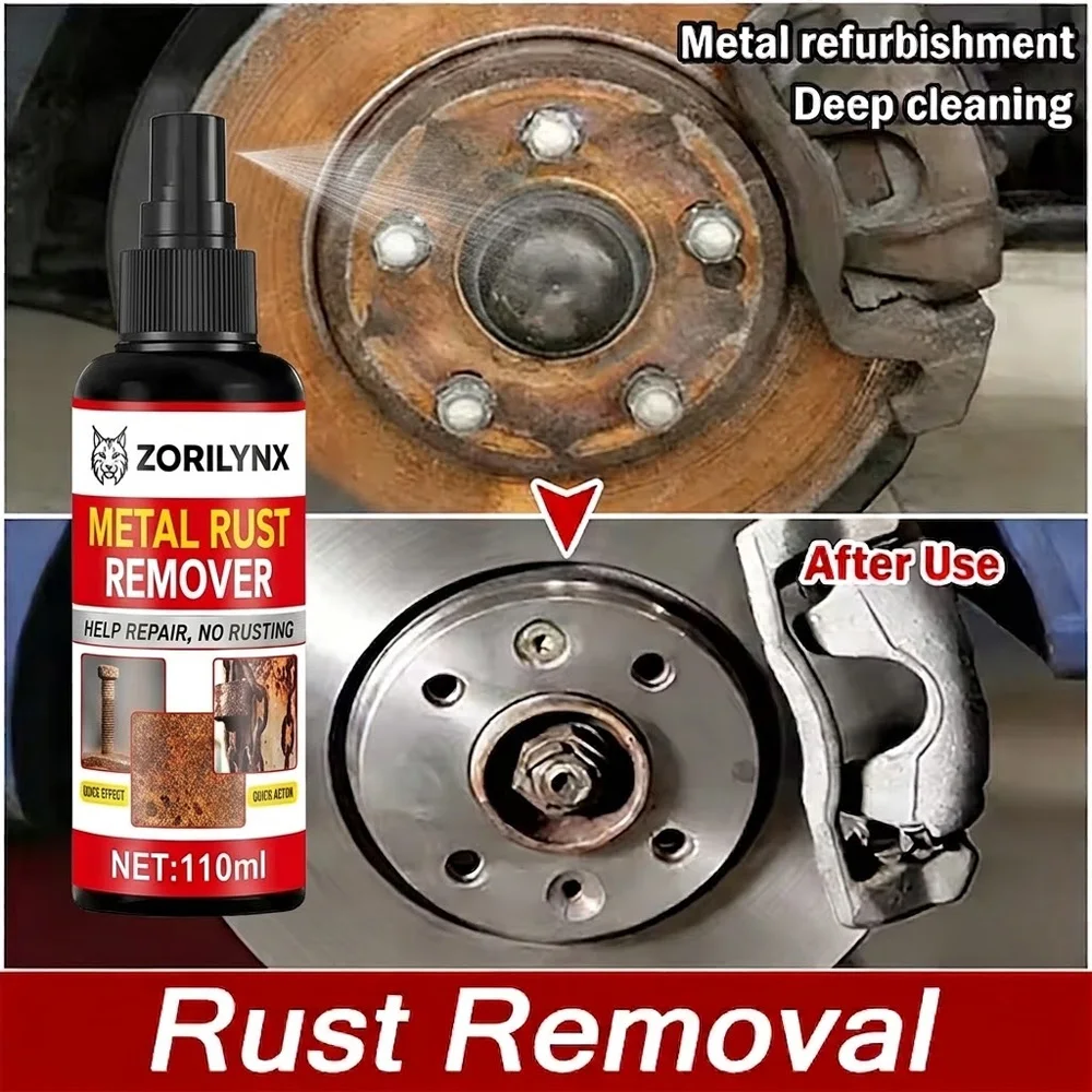 Metal Rust Remover Spray for Car Wheel Rim Hub Brake Iron Powder Cleaner Derusting Restorer for Stainless Steel Hardware Kit Pro