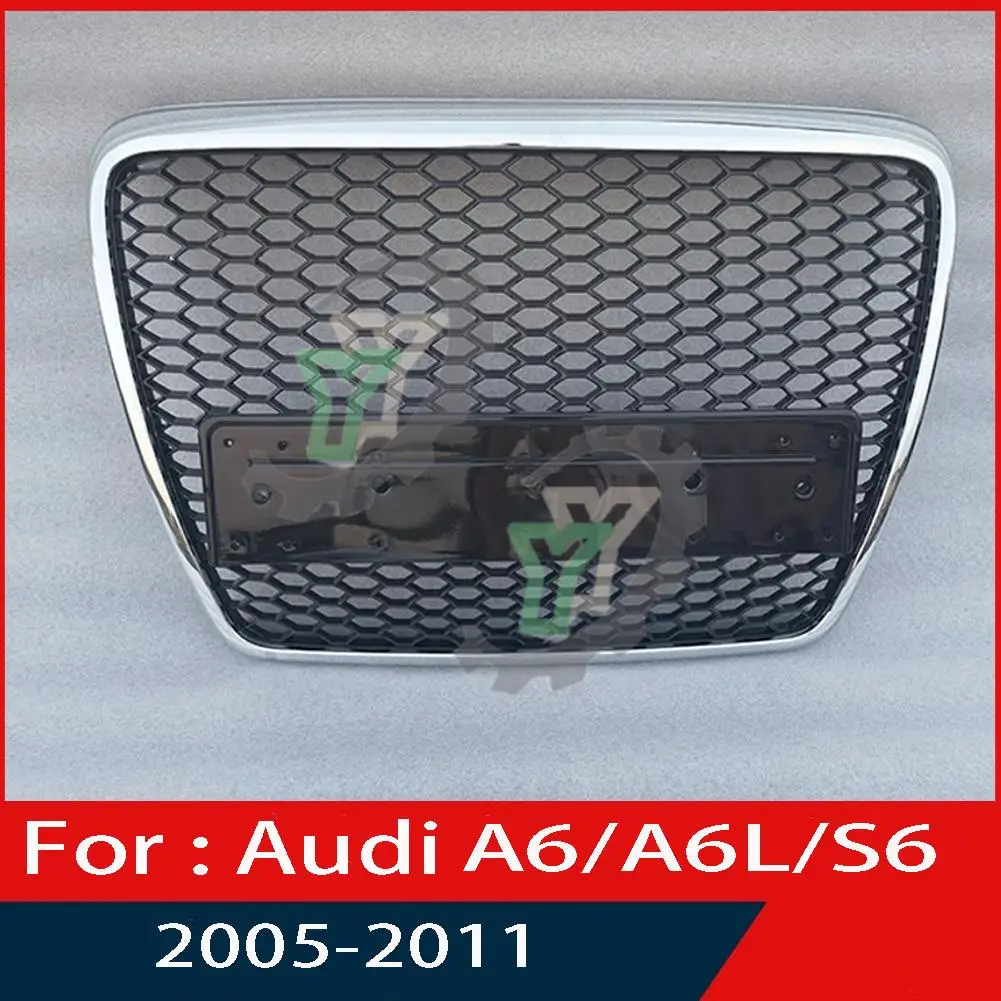 

For Audi A6/A6L/S6 2006 2007 2008 2009 2010 2011 Car Front Bumper Grille Centre Panel Styling Upper Grill (Modify For RS6 style)