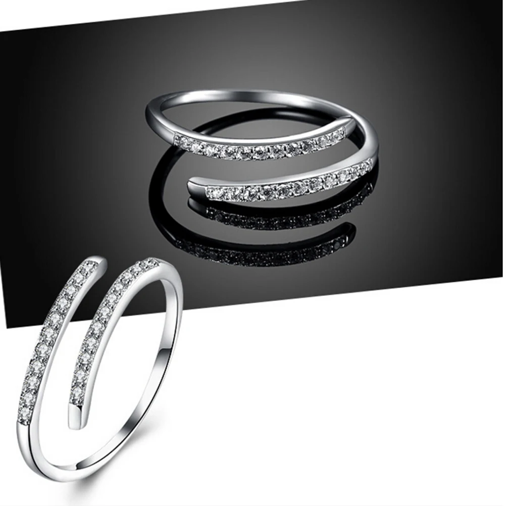 

Sterling Silver Tiny Diamonds Open End Adjustable Waterproof for Women Elegant Gift All Clothes Party Wedding