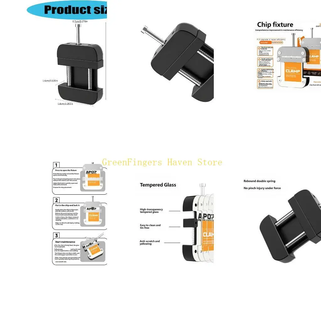 F68D Chip Repair Fixture for Board Reballing, Metal Frame Positioning Tool with Pressing Design and Glass Window for Phone Board