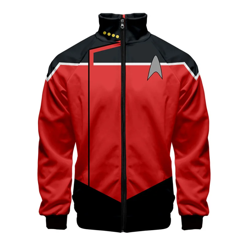 Halloween anime costumes Star Trek lower crew characters wear stand-up collar zip-up sweatshirt hoodie men and women