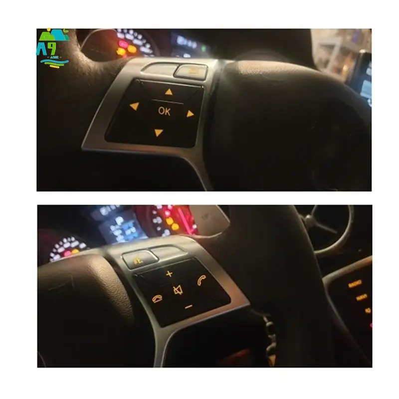 

A09E-W204 W212 W218 Car Steering Wheel Control Menu Switch Button Cover Volume For BENZ C GLK E A Class W156 W246 ,Silver