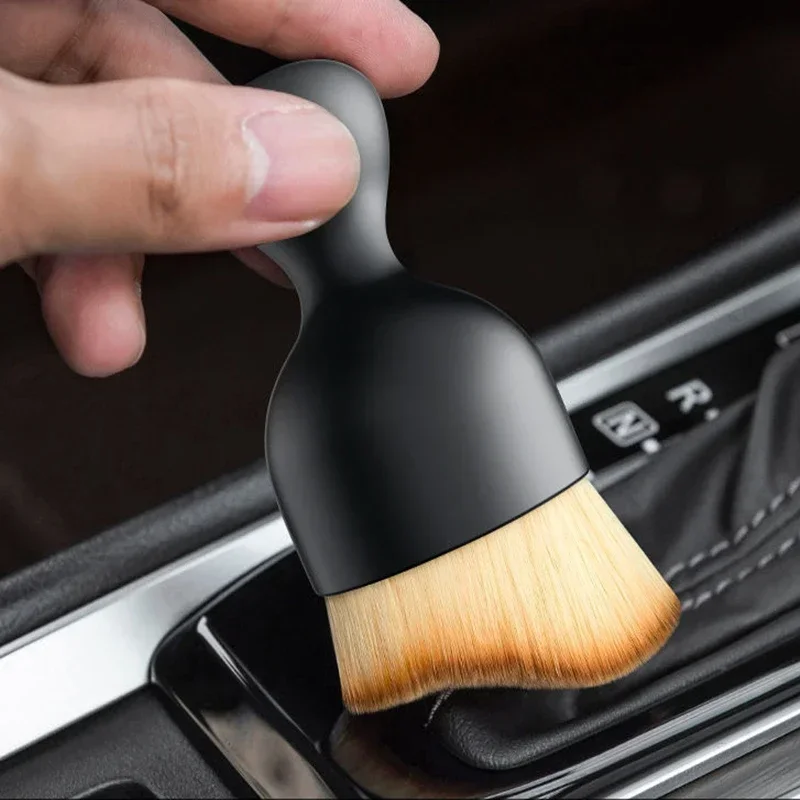 Cepillo suave para limpieza de salida de aire de coche, herramienta de limpieza Interior Artificial con carcasa, cepillo Artificial para quitar grietas, detalles de coche