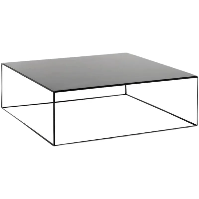 Nordic minimalist wrought iron small coffee table living room small apartment light luxury creative square low table side table