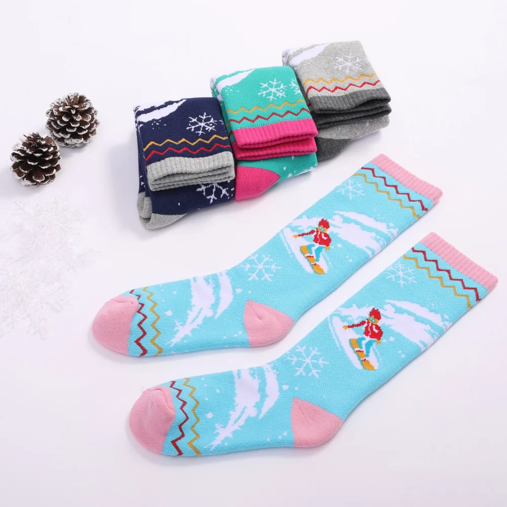 

Children Socks Winter Warm Snow Ski Socks High Elastic Breathable Thickened Snowboarding Socks