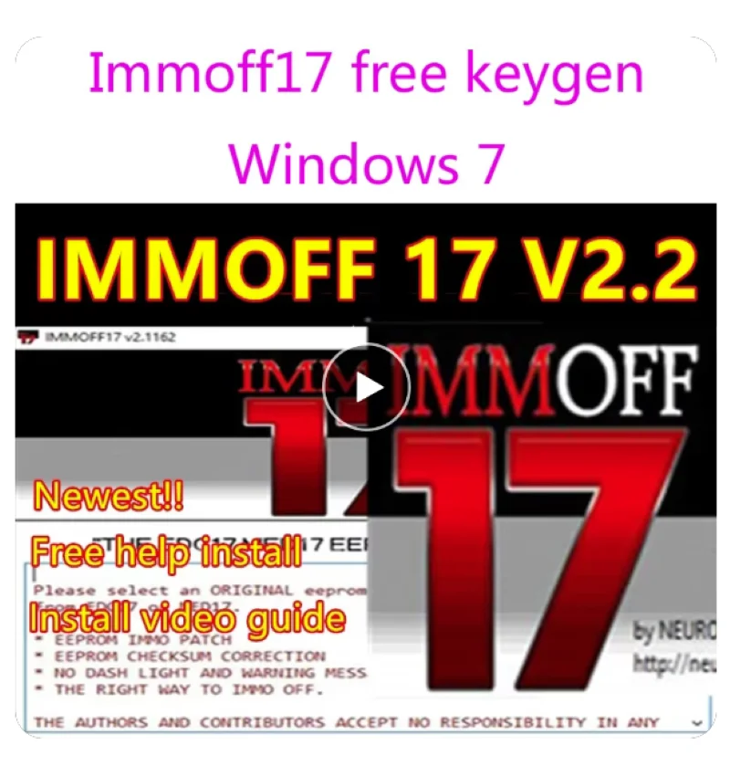 IMMOFF17 with keygen Car software Immo Off Ecu EDC17 MED17 Ecu Program Neurotuning EEPROM Checksum Correction Windows 7