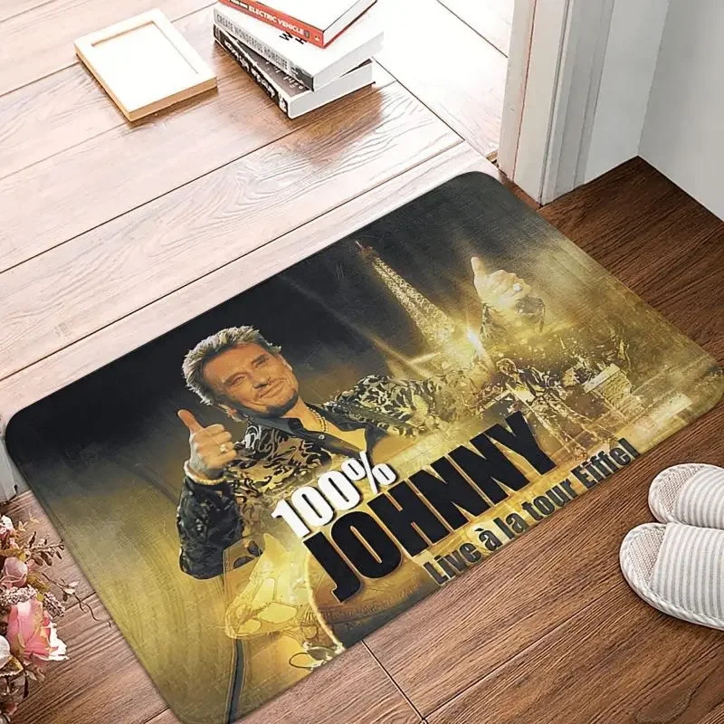 Johnny hallyday porta piso banho tapetes de cozinha antiderrapante interior francês rock cantor capacho jardim entrada tapete footpad