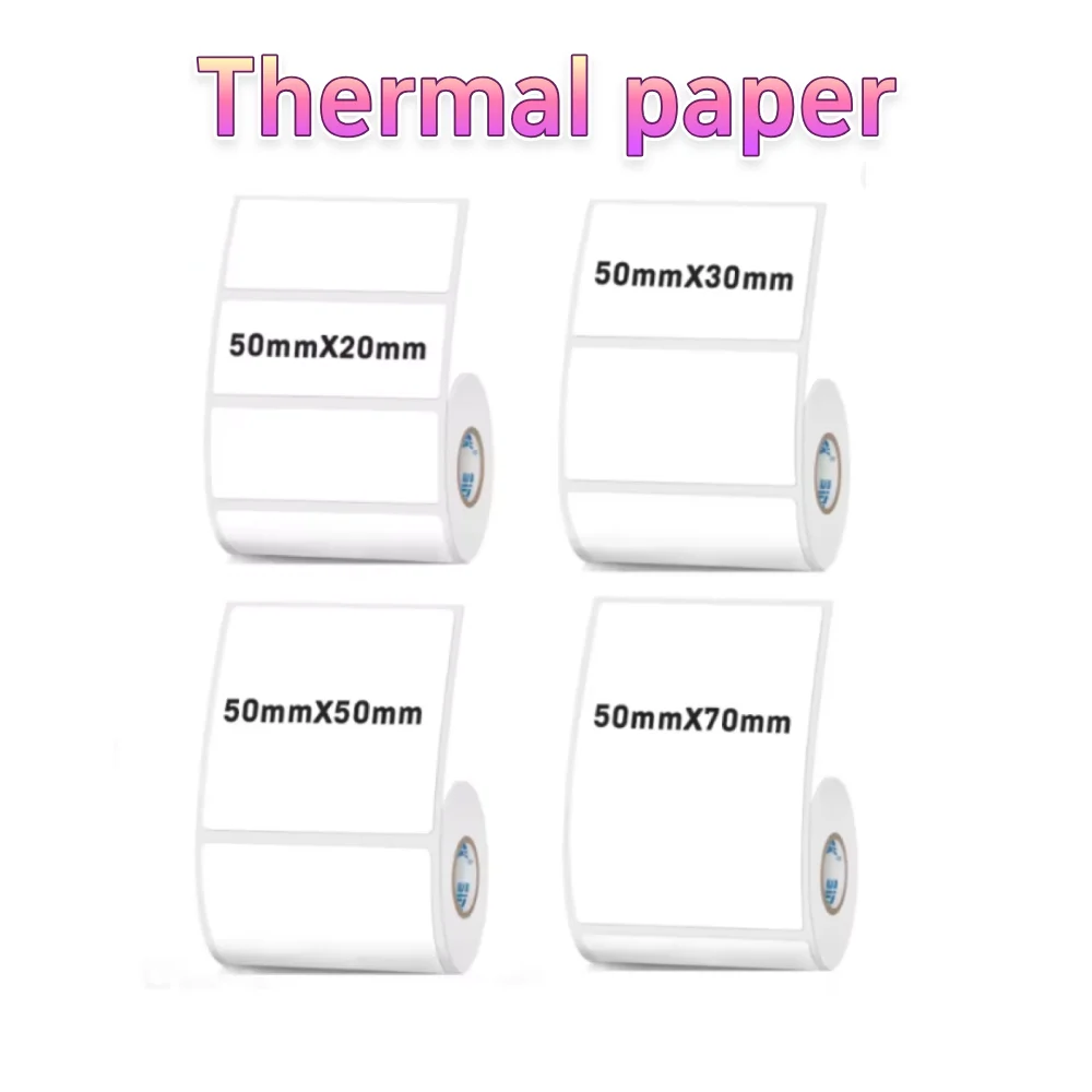 50mm Width Thermal Label Sticker White Waterproof Self-Adhesive Label Paper Clothing Commodity Price Tag Box Suit for Printer