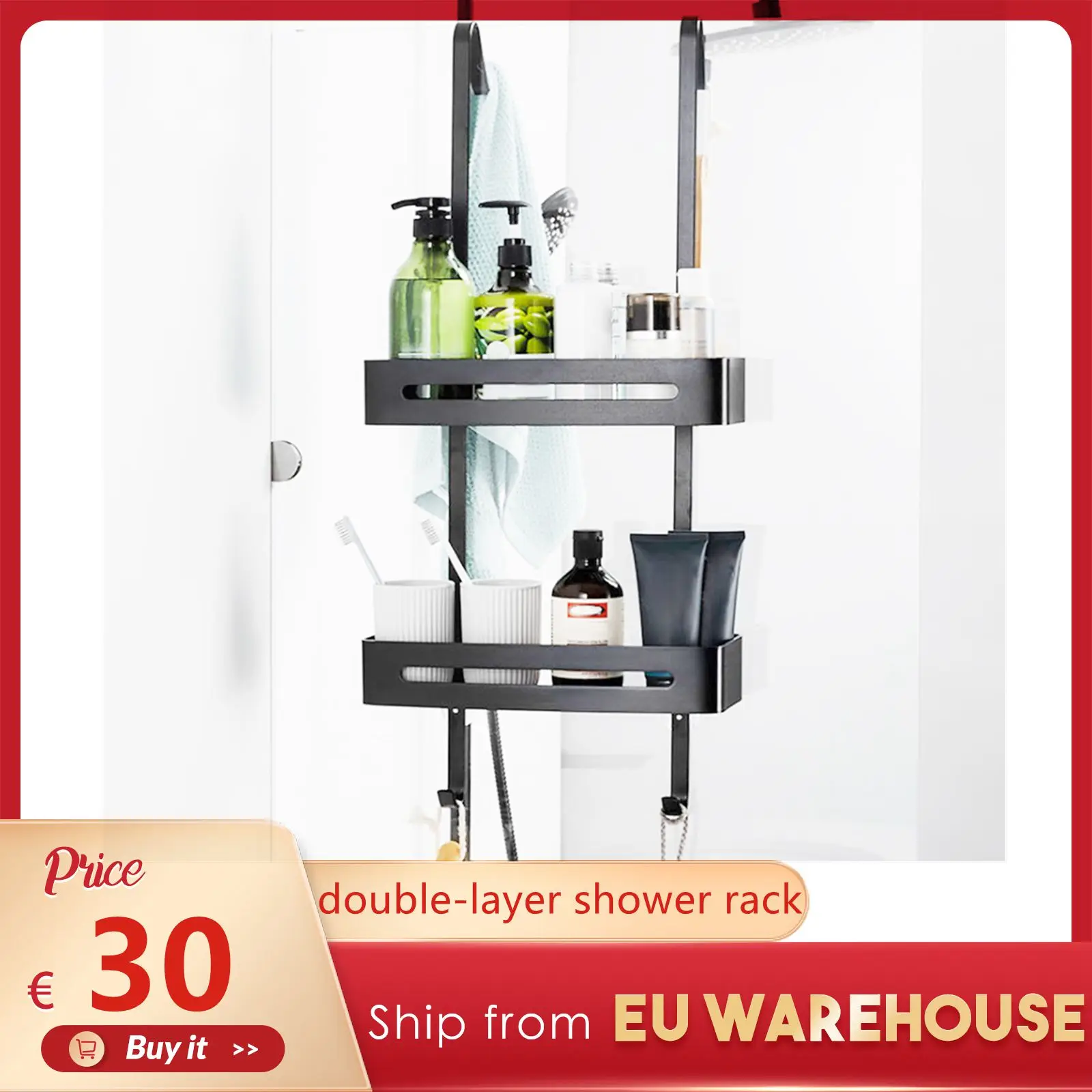 

Shampoo holder Hanging Bath Shelves Bathroom Shelf Organizer Wall double Storage Box Shelf Rack Bathroom Basket Holder bathtub