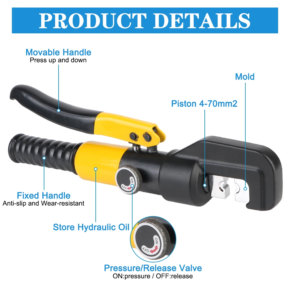 Pipe Crimp Pressure Stainless Steel Hydraulic Pliers CW-1632 Water Pipe Compression Tools Repair Kit Pipe Tube Crimping Tool