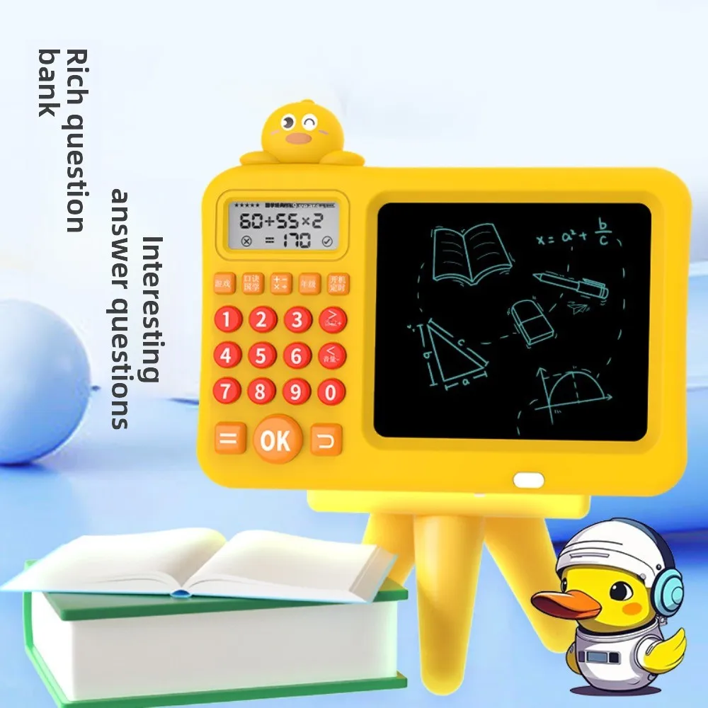 Learning Machine Early Education Oral Calculator LCD Screen Drawing Toy Intelligent Oral Computer Yellow Duck Eye Protection