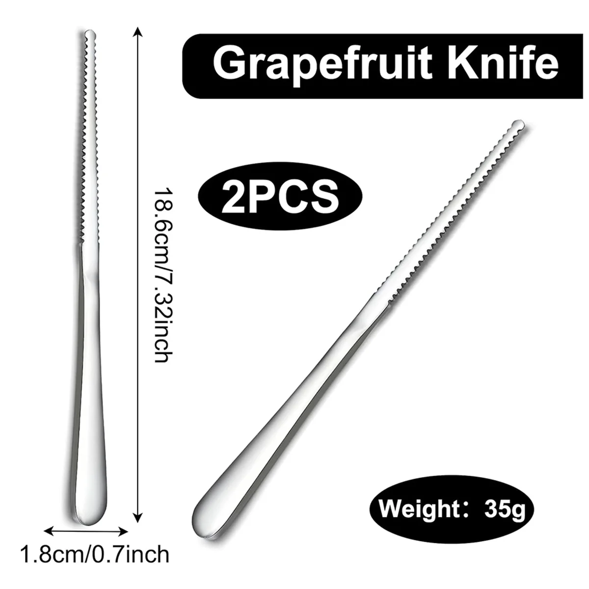 TOP RATED~10pcs Grapefruit Stainless Steel Flatware Set,Grapefruit Spoons and Knives with Serrated Edge