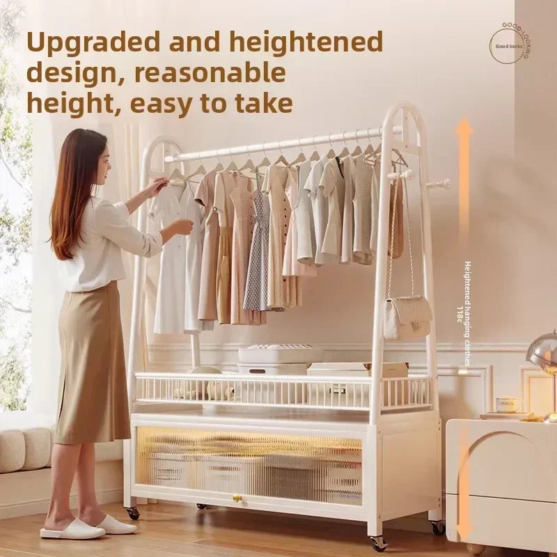 New Model Household GoodsHanging Hanger Floor-to-ceiling Bedroom Household Simple Coat Rack Removable Living Room Clothes Rack
