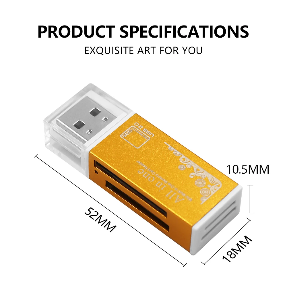 올인원 카드 리더기 TF SD 카드 리더기 플래시 메모리 카드 슬롯 USB 2.0 메모리 어댑터 노트북 데스크탑 PC용 플러그 앤 플레이