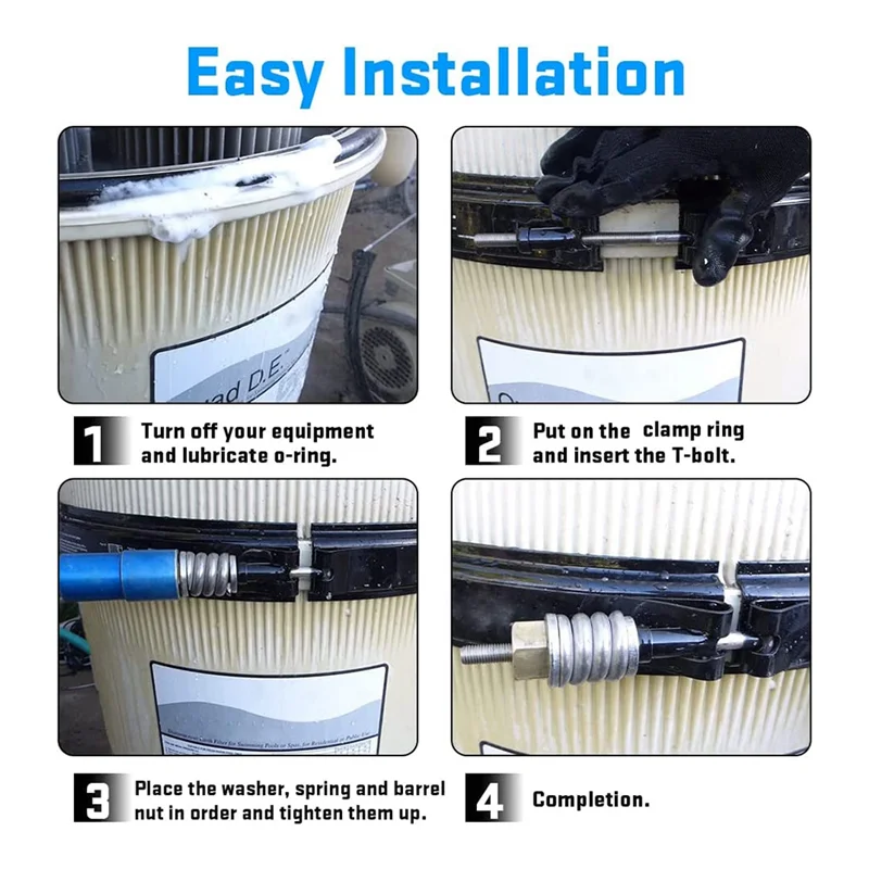 190003 Tension Control Clamp Kit for Clean & Clear Plus Cartridges Filter 240 320 420 520 for Pentair FNS Plus