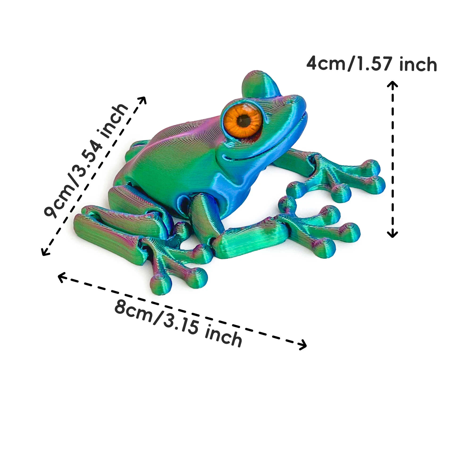 Nieuwe 3D Gedrukt Kikker Model Multi-joint Beweegbare Met Ogen Gesimuleerde Dieren Kikker Figuur Speelgoed Voor Room Decor Accessoires kids Gift