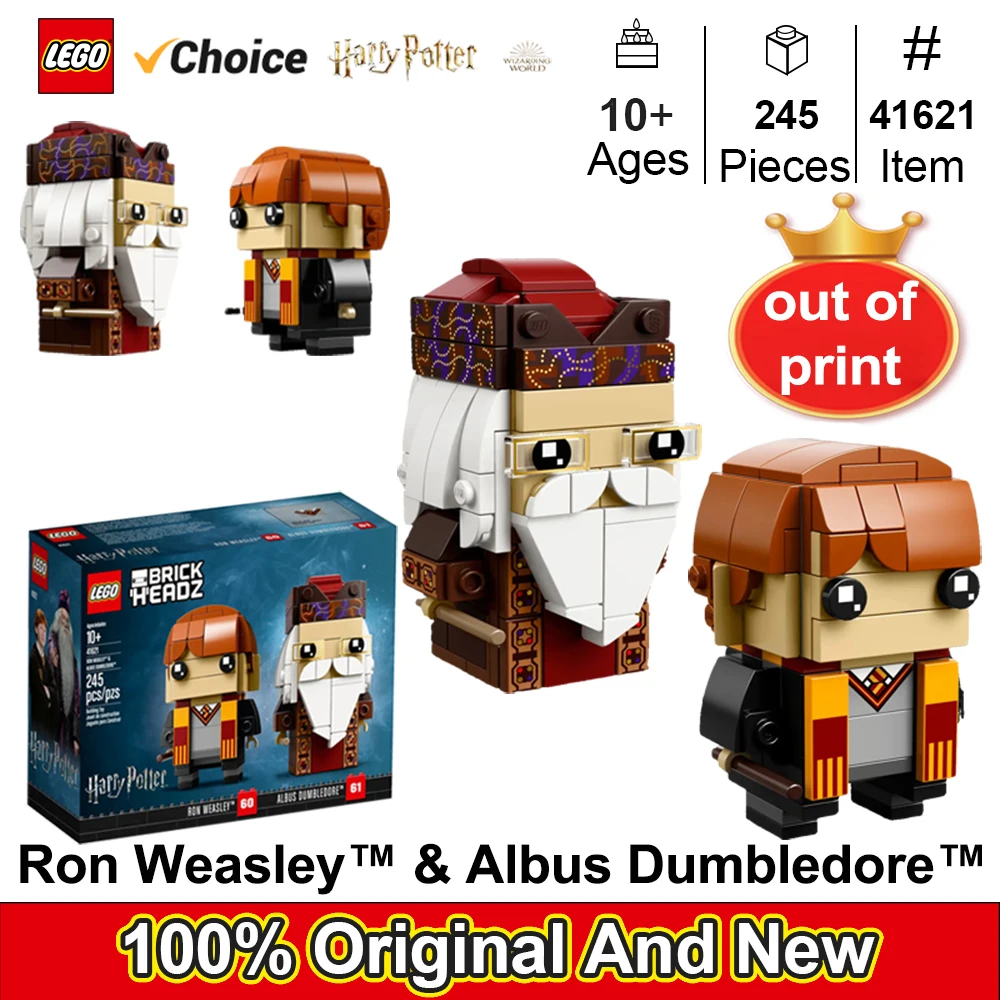 LEGO 41621 Limited Edition BrickHeadz Ron Weasley & Albus Dumbledore Building Kit 245 PCS 10+ years old