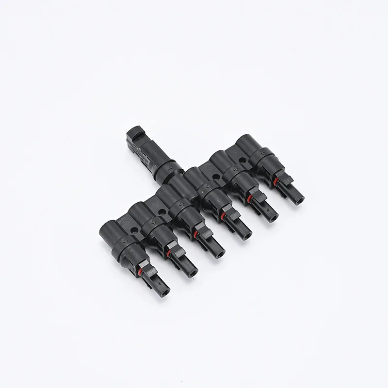 photovoltaic connector connector 7-way parallel plug 6 and 1 solar photovoltaic panel bus assembly