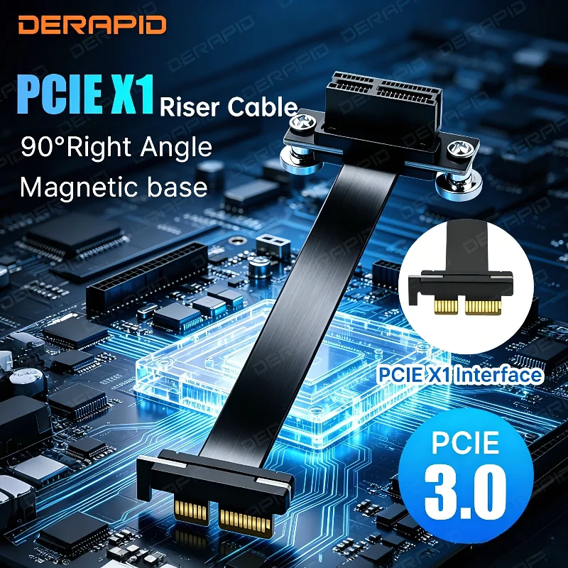 PCIe X1 Right Angle Riser Cable 8Gbps PCIe 3.0 10 CM 15 CM 20CM For PC Gaming Mining High Speed Stable For Desktop