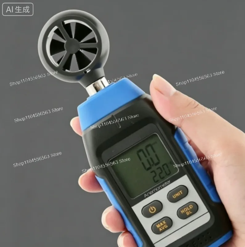 VMA-1 Digital Anemometer HVAC Airflow Wind Speed Meter 0-12m/s Backlit LCD for HVAC Technician