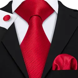 Men Tie Set Red Floral Tie For Men Wedding Party Necktie Handkerchief Cravat NeckTie Set Fashion Tie LS-5198
