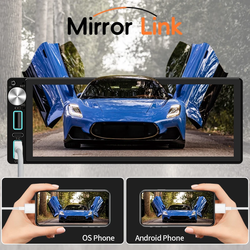 

Автомагнитола HIPPCRON 6.86 дюймов, 1 DIN, проводной CarPlay и Android Auto, автомобильный дисплей с 7-цветной подсветкой, опциональная камера