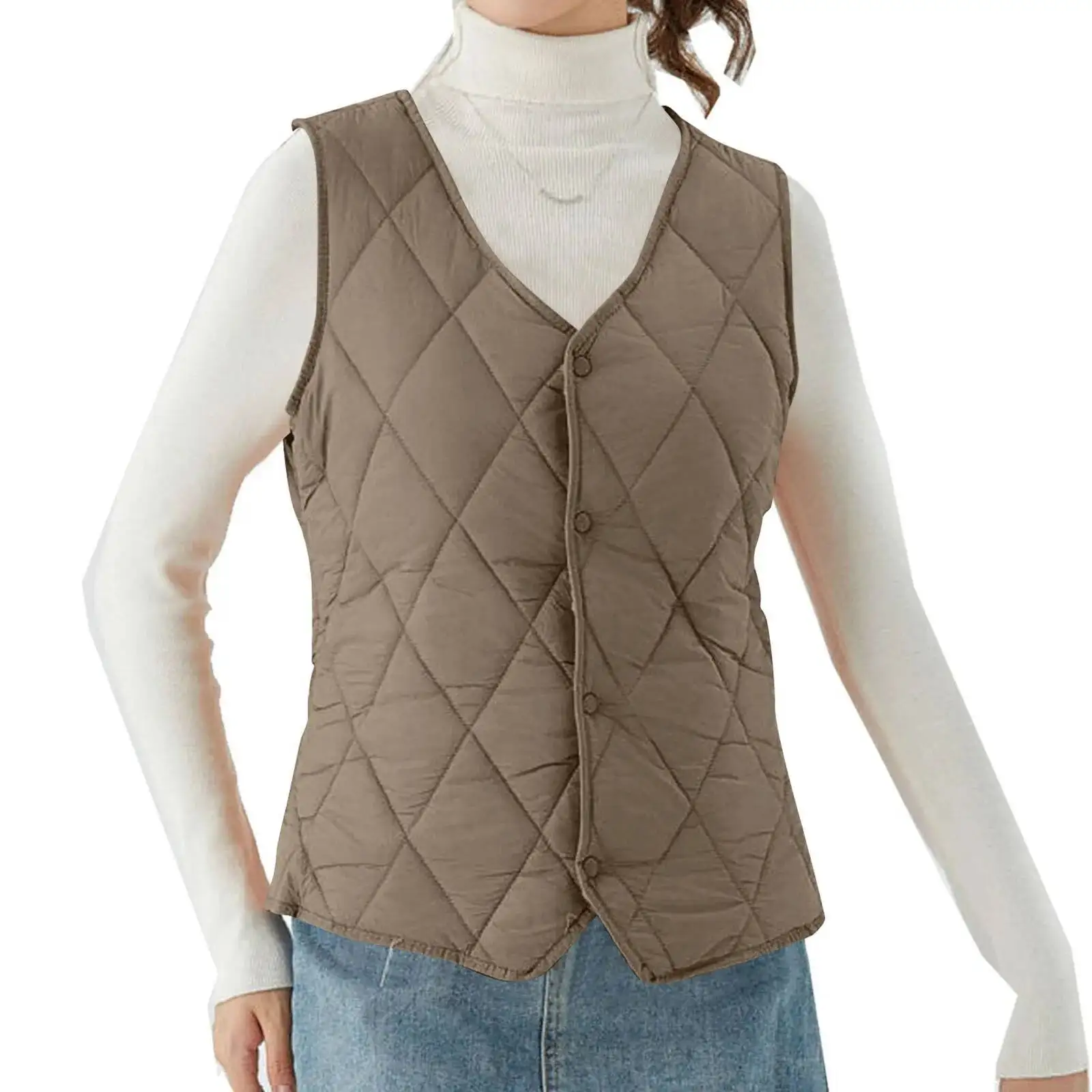 

Women's Warm Autumn Winter Ultra Light Thin Duck Down Vest Women Puffer Jacket Female Slim Waistcoat Casual Sleeveles