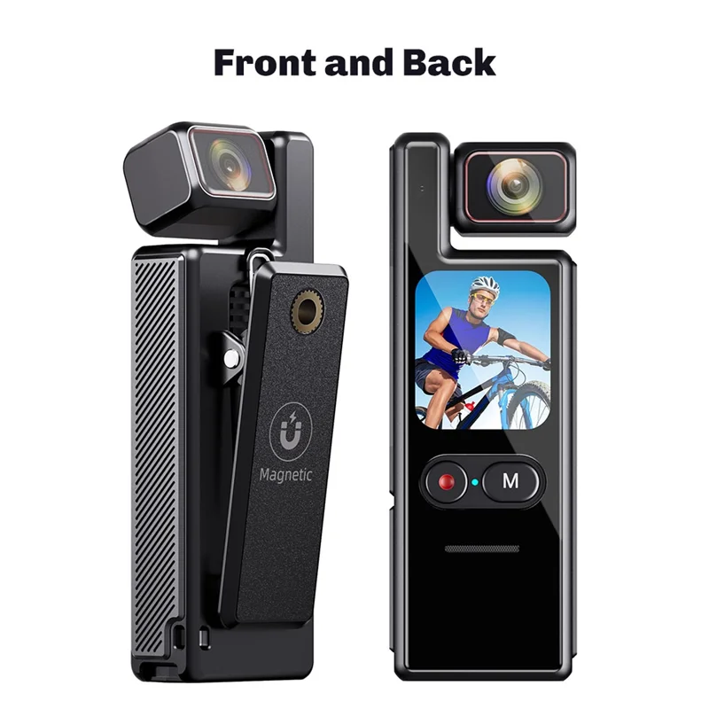 كاميرا عمل مزدوجة البطارية 180 °   قابل للدوران WIFI HD 4K رياضي مضاد للاهتزاز للرؤية الليلية التحكم باللمس المهنية IP65 مقاوم للماء-A