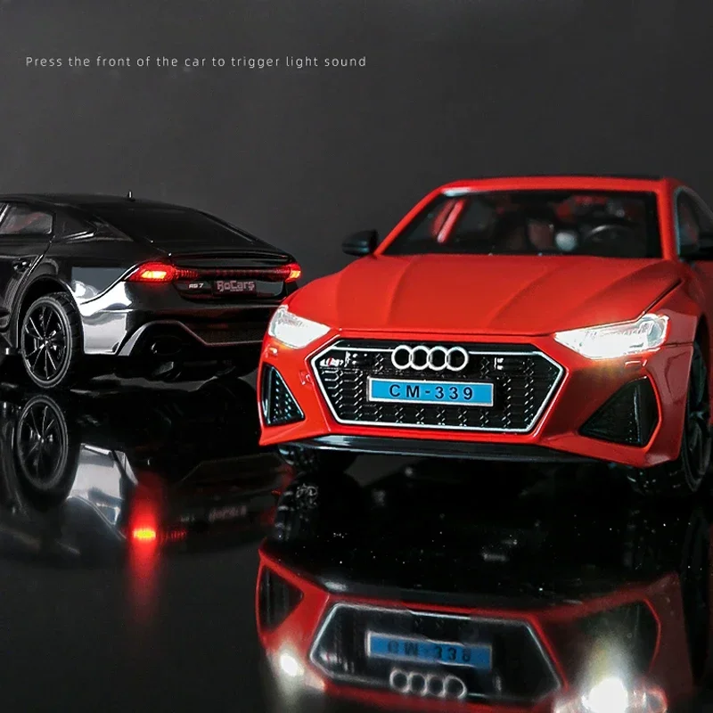 1:24 AUDI RS6 RS7 Alloy Car Model Simulation Diecast Toys Vehicles Collective Home Decoration Sound Light Car Toys Kids Gift