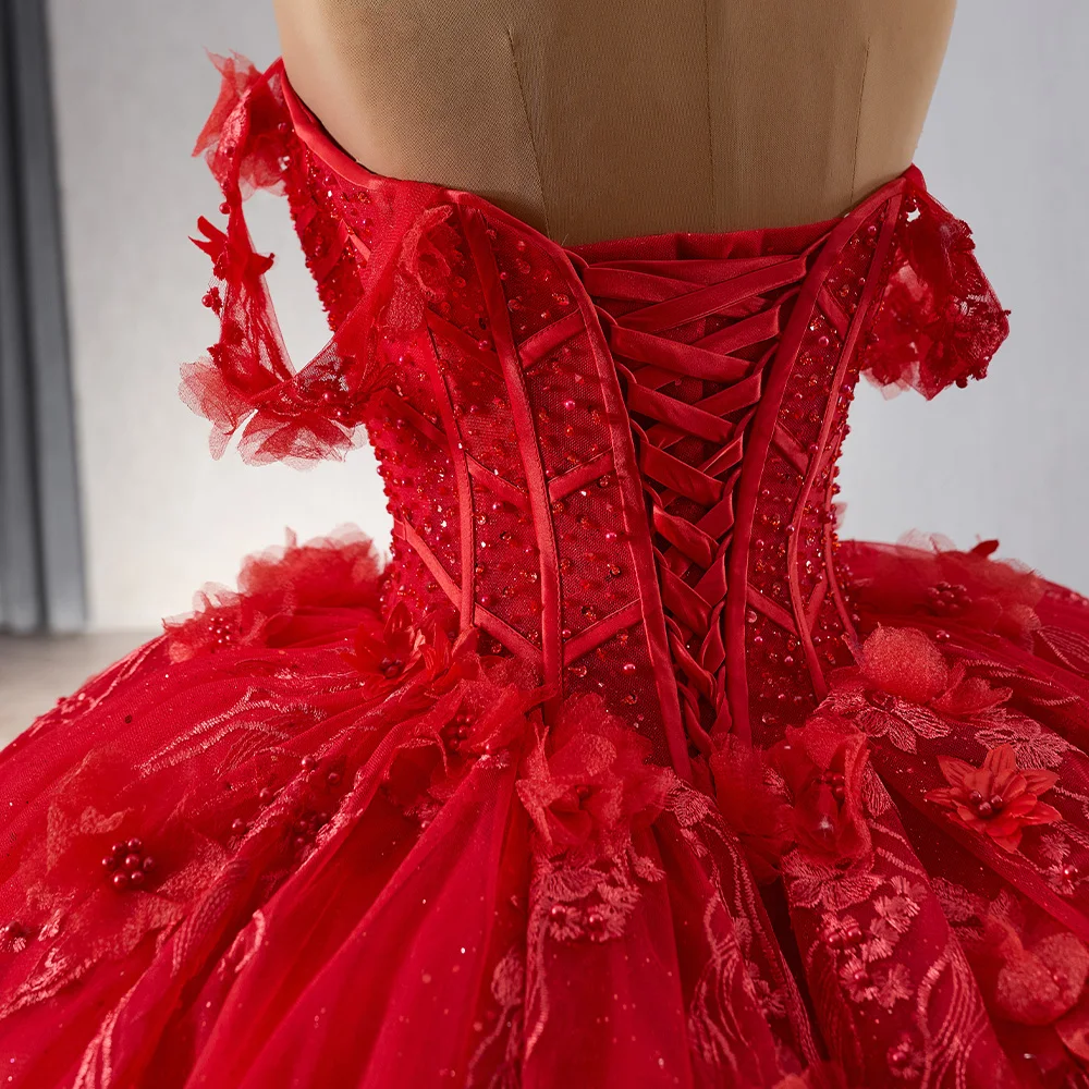 Sweet Princess Lace Appliques Customized Beaded Quinceanera Dress Sweetheart Prom Dress Formal Gown vestido 15 años quinceañera