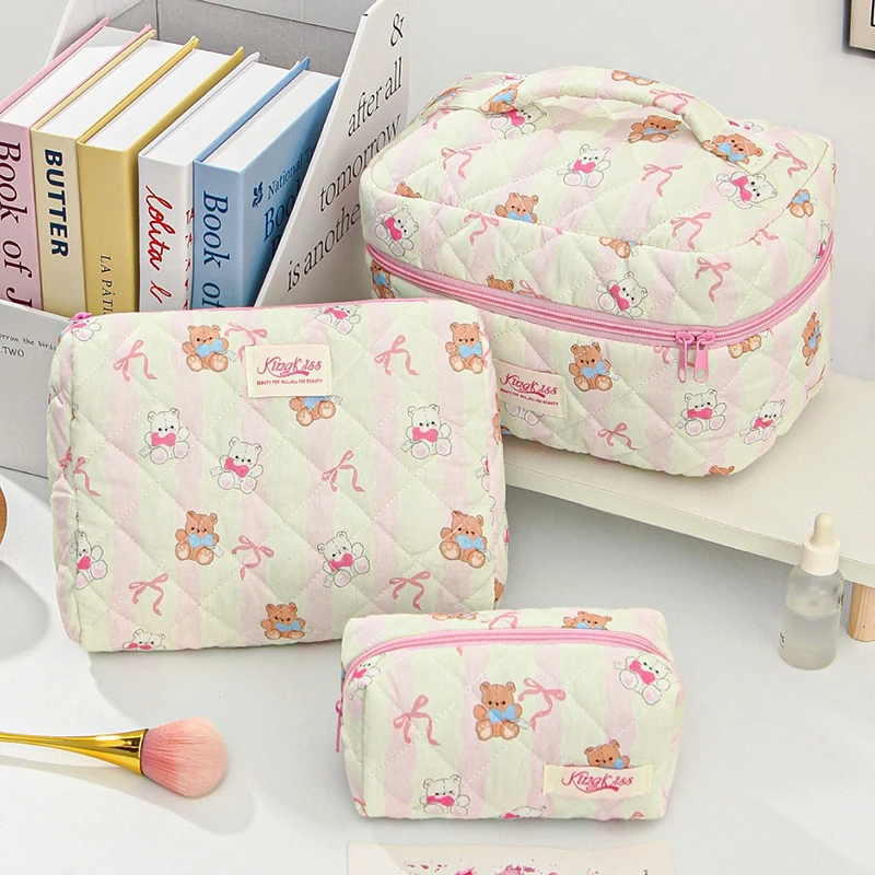 

Цельная косметичка Ins Wave Bear Design, модная портативная косметичка, многофункциональная сумка для хранения