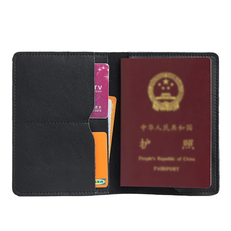 Étui porte-passeport en cuir véritable pour hommes et femmes, avec 2 fentes pour cartes, protecteur de passeport en cuir de vache, couverture de