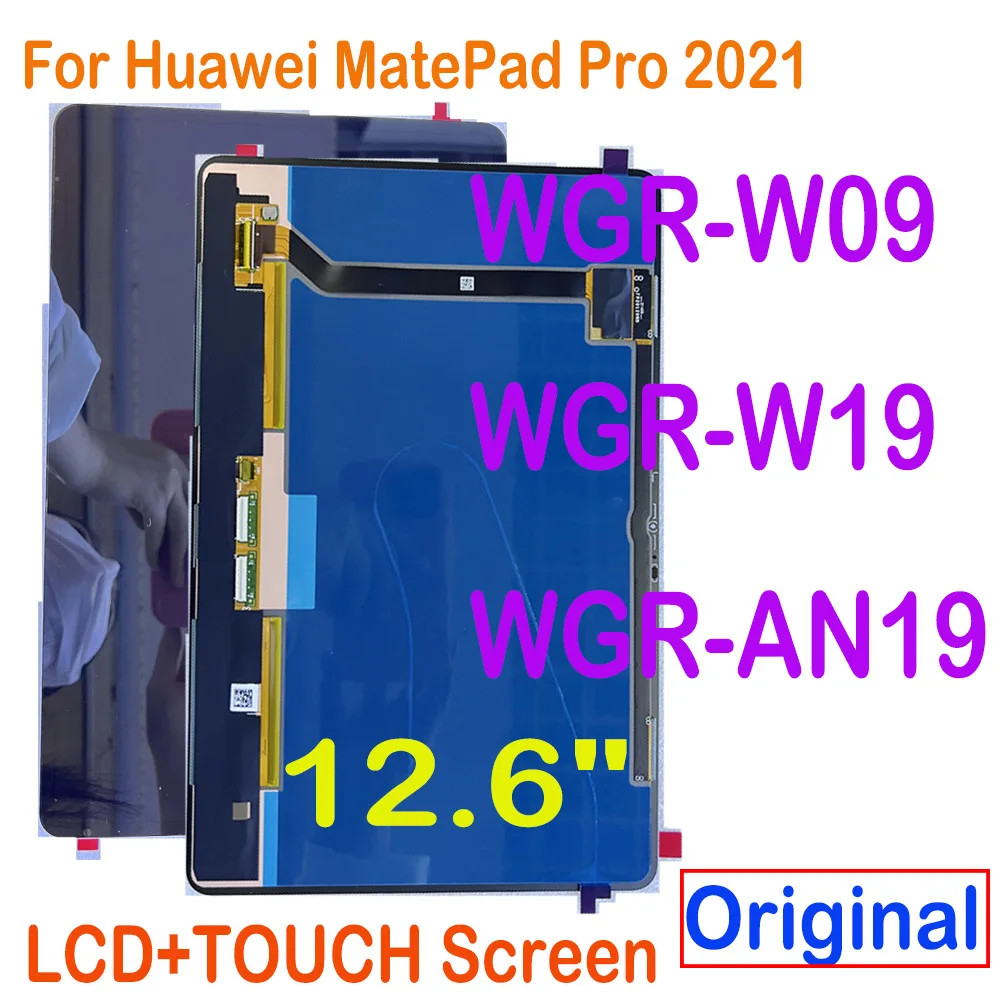 

Original 12.6" LCD For Huawei MatePad Pro 12.6 2021 WGR-W09 WGR-W19 WGR-AN19 LCD Display Touch Screen Digitizer Assembly Replace