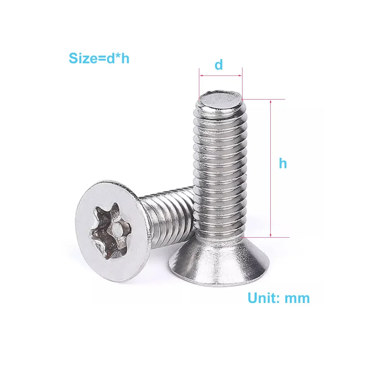 

304 Stainless Steel Countersunk Plum Blossom/Anti-Theft Screw With Column/Flat Head Plum Blossom With Needle Bolt