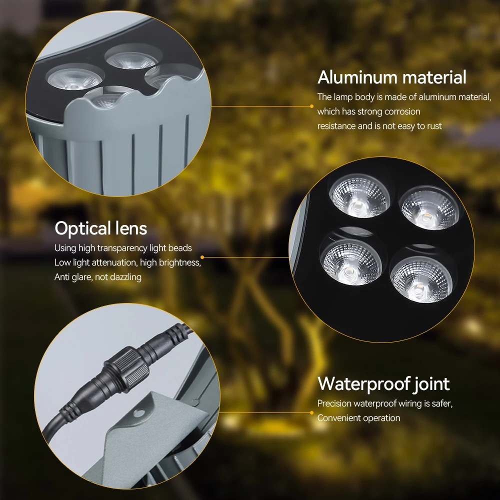 LED في الهواء الطلق عناق شجرة الأضواء الألومنيوم IP65 مقاوم للماء المناظر الطبيعية أضواء الحديقة للمسارات ساحات حديقة حديقة الديكور مصباح