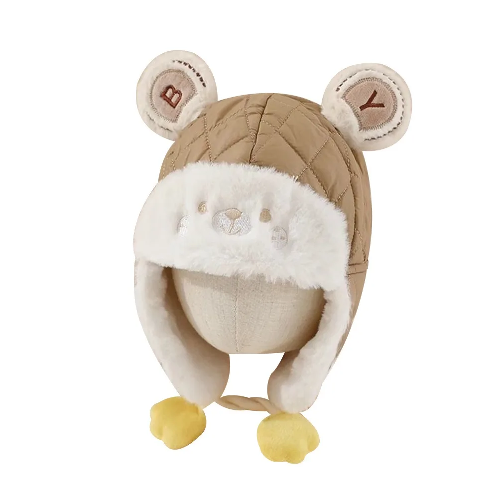 

Cute Windproof Winter Beanie Hat Cold Proof Fleece Wool Ear Protection Hat Soft Plush Skiing Cap Outdoors