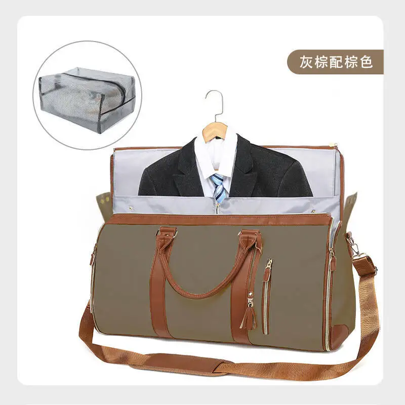 1pc Foldable Women's Travel Convenient Carry-on Clothing Bag Large PU Leather Duffel Bag Women's Business Travel Bag